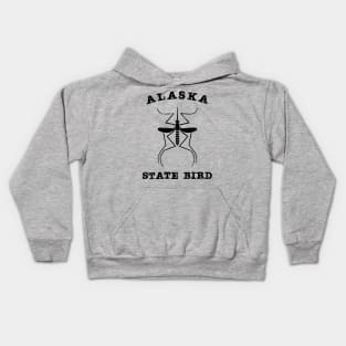 Mosquito Alaska State Bird Kids Hoodie